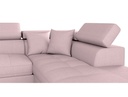 Canapé d'angle convertible RIO 5 places avec coffre de rangement en tissu - Vieux rose - Angle Droit