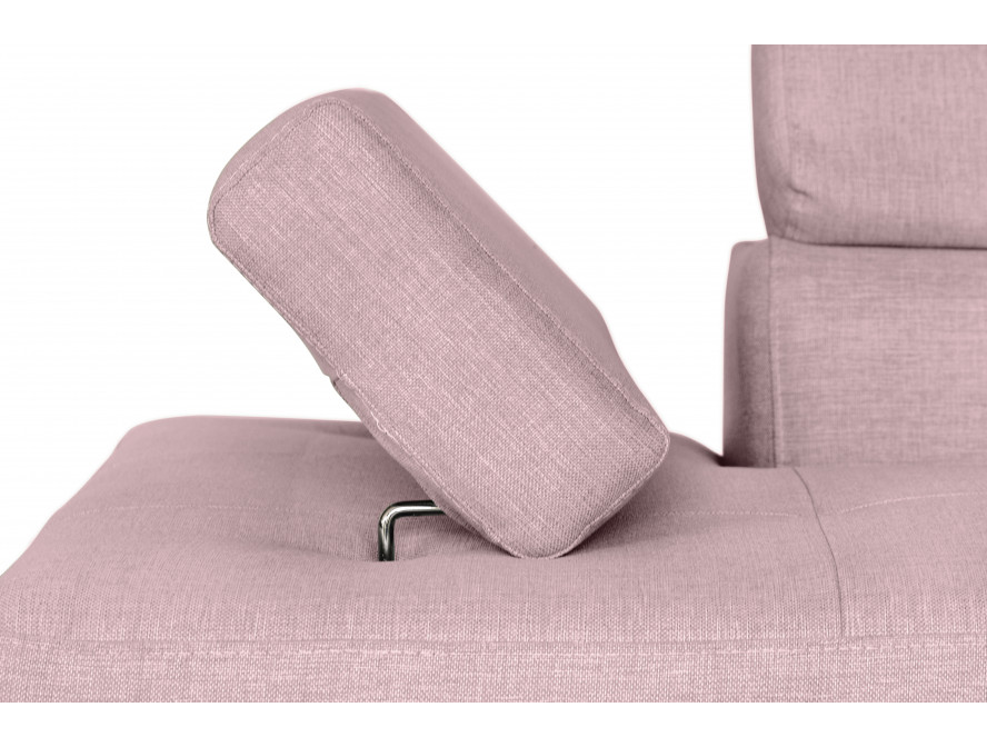 Canapé d'angle convertible RIO 5 places avec coffre de rangement en tissu - Vieux rose - Angle Droit