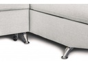 Canapé d'angle convertible RIO 5 places avec coffre de rangement en tissu - Gris perle - Angle Droit