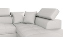 Canapé d'angle convertible RIO 5 places avec coffre de rangement en tissu - Gris perle - Angle Droit