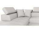Canapé d'angle convertible RIO 5 places avec coffre de rangement en tissu - Gris perle - Angle Gauche