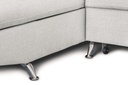 Canapé d'angle convertible RIO 5 places avec coffre de rangement en tissu - Gris perle - Angle Gauche