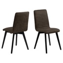 Lot 2 Chaises AROSA Chêne Noir mat & Tissu Preston Anthracite