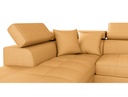 Canapé d'angle convertible RIO 5 places avec coffre de rangement en tissu - Jaune ocre - Angle Gauche