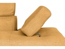 Canapé d'angle convertible RIO 5 places avec coffre de rangement en tissu - Jaune ocre - Angle Gauche