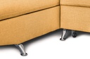 Canapé d'angle convertible RIO 5 places avec coffre de rangement en tissu - Jaune ocre - Angle Gauche