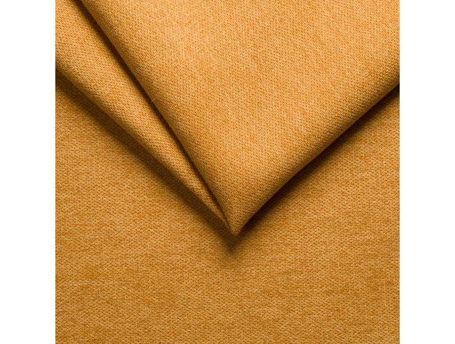 Canapé d'angle convertible RIO 5 places avec coffre de rangement en tissu - Jaune ocre - Angle Gauche
