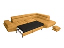 Canapé d'angle convertible RIO 5 places avec coffre de rangement en tissu - Jaune ocre - Angle Droit