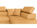 Canapé d'angle convertible RIO 5 places avec coffre de rangement en tissu - Jaune ocre - Angle Droit