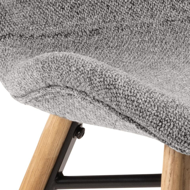 Lot 2 Chaises BATILDA  Chêne huilé & Tissu Monza Gris 