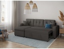 Canapé d'angle convertible réversible MARIVO en tissu - Gris foncé