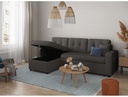 Canapé d'angle convertible réversible MARIVO en tissu - Gris foncé
