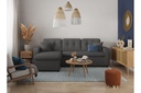 Canapé d'angle convertible réversible MARIVO en tissu - Gris foncé