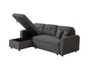 Canapé d'angle convertible réversible MARIVO en tissu - Gris foncé
