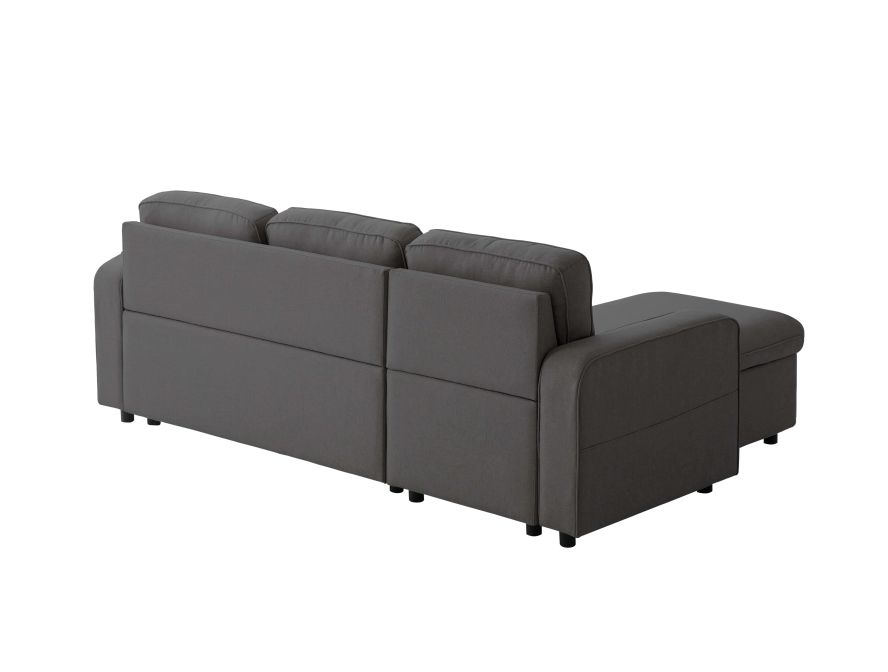 Canapé d'angle convertible réversible MARIVO en tissu - Gris foncé