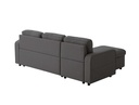 Canapé d'angle convertible réversible MARIVO en tissu - Gris foncé