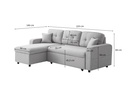 Canapé d'angle convertible réversible MARIVO en tissu - Gris foncé