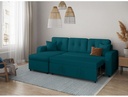 Canapé d'angle convertible réversible MARIVO en tissu - Bleu pétrole
