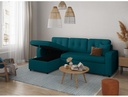 Canapé d'angle convertible réversible MARIVO en tissu - Bleu pétrole