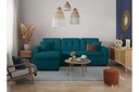 Canapé d'angle convertible réversible MARIVO en tissu - Bleu pétrole