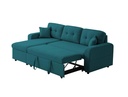Canapé d'angle convertible réversible MARIVO en tissu - Bleu pétrole