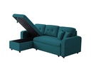 Canapé d'angle convertible réversible MARIVO en tissu - Bleu pétrole