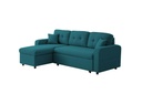Canapé d'angle convertible réversible MARIVO en tissu - Bleu pétrole