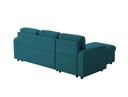 Canapé d'angle convertible réversible MARIVO en tissu - Bleu pétrole