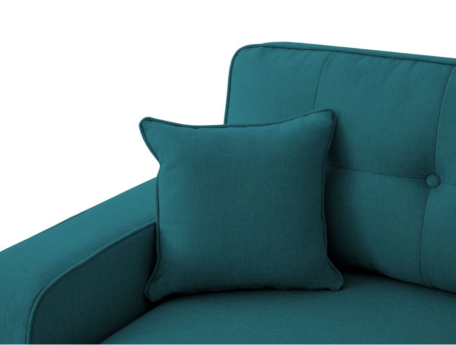 Canapé d'angle convertible réversible MARIVO en tissu - Bleu pétrole