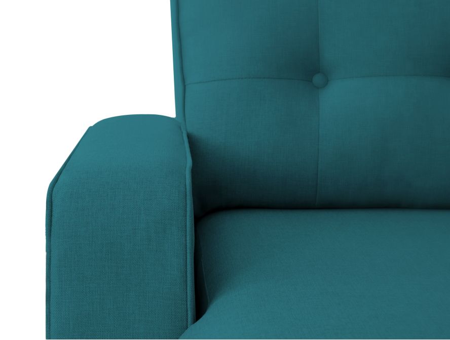 Canapé d'angle convertible réversible MARIVO en tissu - Bleu pétrole