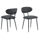 Lot 2 Chaises DENISE HA49 Métal noir mat & Tissu Basel gris foncé
