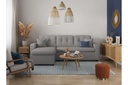 Canapé d'angle convertible réversible MARIVO  en tissu - Gris clair
