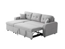 Canapé d'angle convertible réversible MARIVO  en tissu - Gris clair