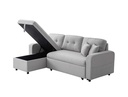 Canapé d'angle convertible réversible MARIVO  en tissu - Gris clair