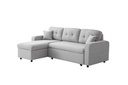 Canapé d'angle convertible réversible MARIVO  en tissu - Gris clair