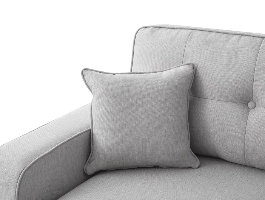 Canapé d'angle convertible réversible MARIVO  en tissu - Gris clair