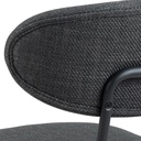 Lot 2 Chaises DENISE HA49 Métal noir mat & Tissu Basel gris foncé