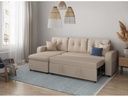 Canapé d'angle convertible réversible MARIVO  en tissu - Beige