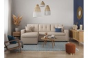 Canapé d'angle convertible réversible MARIVO  en tissu - Beige