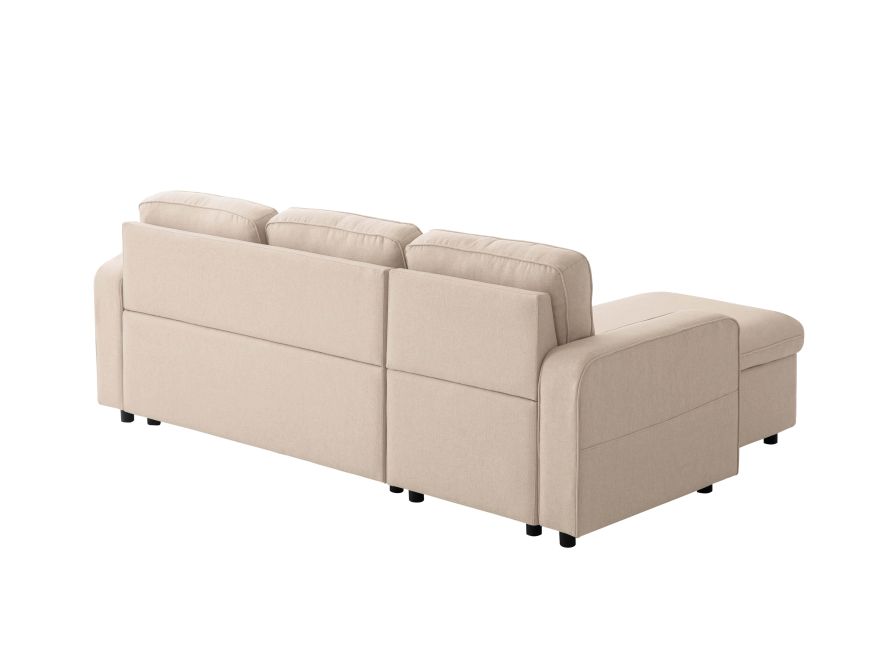 Canapé d'angle convertible réversible MARIVO  en tissu - Beige