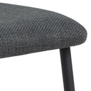 Lot 2 Chaises DENISE HA49 Métal noir mat & Tissu Basel gris foncé