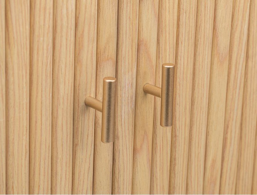 Meuble TV GOTA 120cm en bois et laiton - Bois