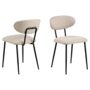 Lot 2 Chaises DENISE Métal noir mat & Tissu Basel Beige