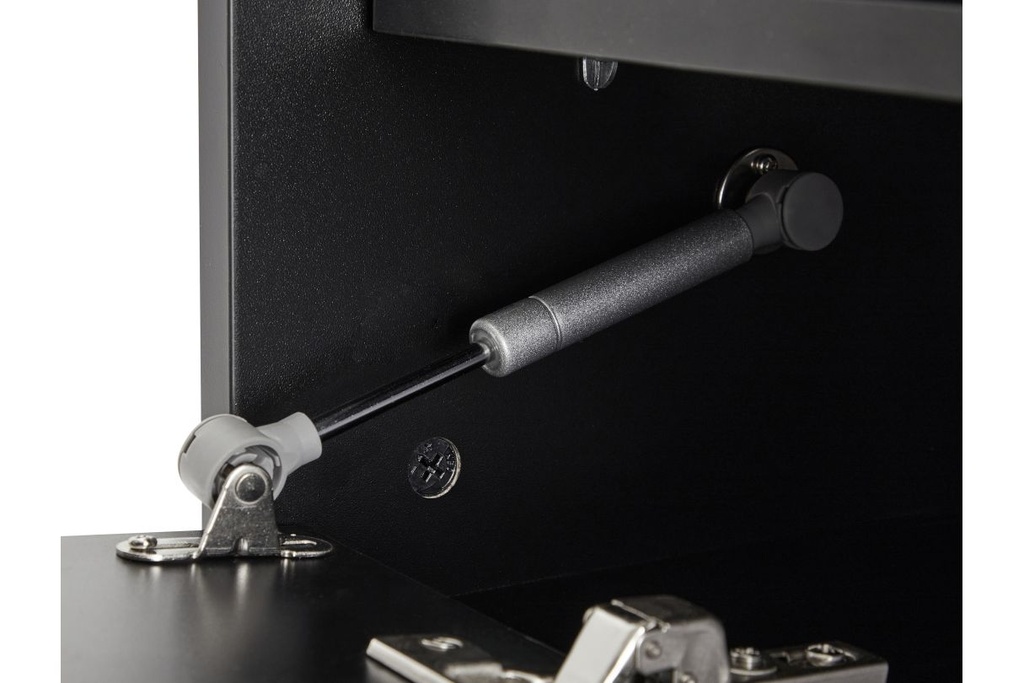 Meuble TV PAITON avec 2 portes à lattes noir - Noir