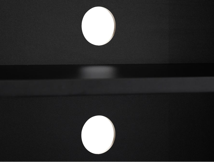 Meuble TV PAITON avec 2 portes à lattes noir - Noir