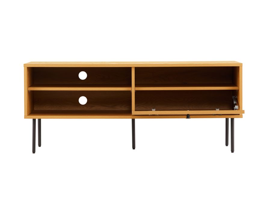 Meuble TV BRODI120cm en bois et pieds noirs - Bois
