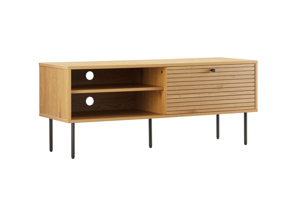 Meuble TV BRODI120cm en bois et pieds noirs - Bois
