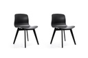 Lot de 2 chaises en polypropylène avec pieds en hêtre teintés A1872 - Noir