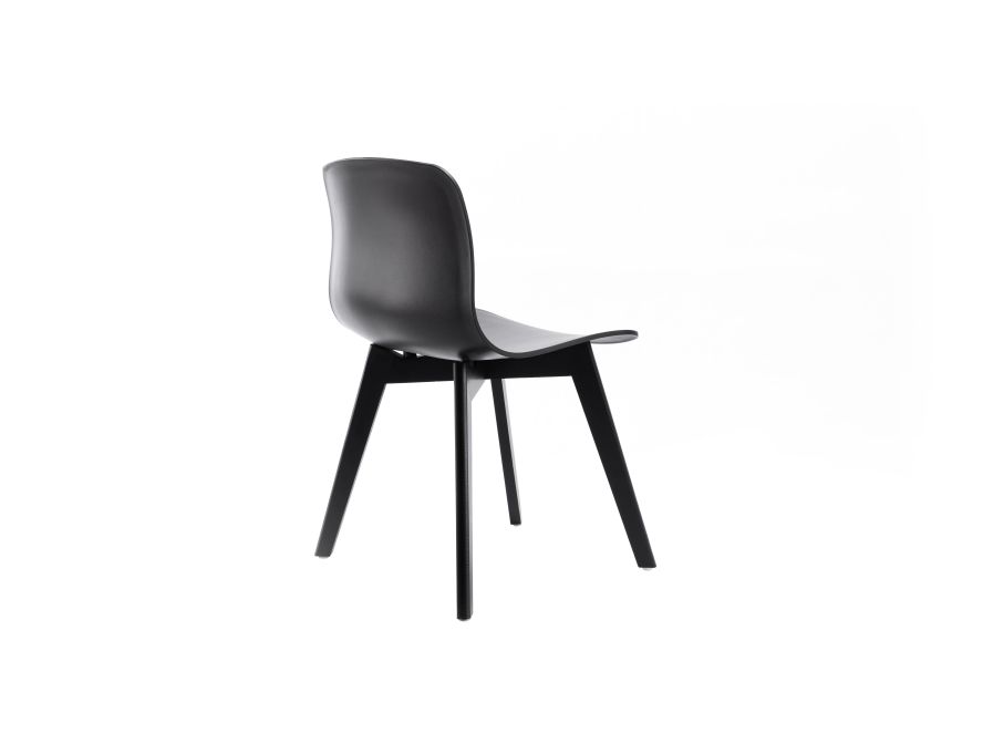 Lot de 2 chaises en polypropylène avec pieds en hêtre teintés A1872 - Noir