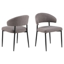 Lot 2 Chaises EDINA  Mét. Noir mat & Basel Gris-brun clair